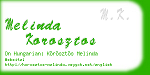 melinda korosztos business card