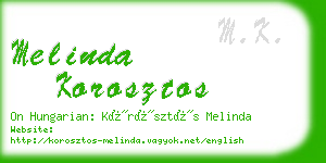 melinda korosztos business card